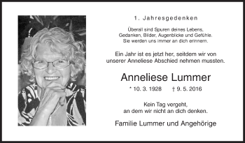 Traueranzeige von Anneliese Lummer von Siegener Zeitung