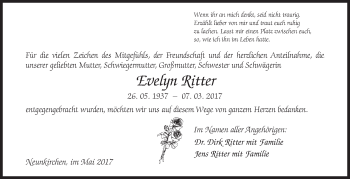 Traueranzeige von Evelyn Ritter von Siegener Zeitung