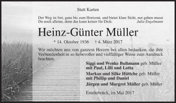 Traueranzeige von Heinz-Günter Müller von Siegener Zeitung