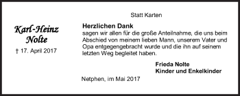 Traueranzeige von Karl-Heinz Nolte von Siegener Zeitung
