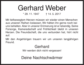 Traueranzeige von Gerhard Weber von Siegener Zeitung
