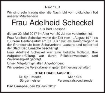 Traueranzeige von Adelheid Scheckel von Siegener Zeitung