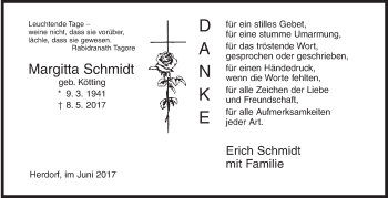 Traueranzeige von Margitta Schmidt von Siegener Zeitung