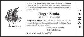Traueranzeige von Jürgen Zemke von Siegener Zeitung