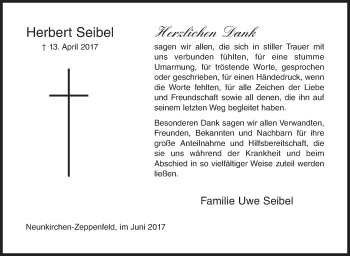 Traueranzeige von Herbert Seibel von Siegener Zeitung