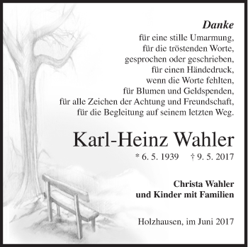 Traueranzeige von Karl-Heinz Wahler von Siegener Zeitung