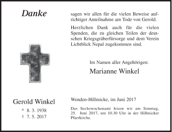 Traueranzeige von Gerold Winkel von Siegener Zeitung