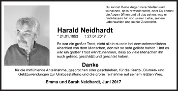 Traueranzeige von Harald Neidhardt von Siegener Zeitung