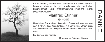 Traueranzeige von Manfred Stinner von Siegener Zeitung