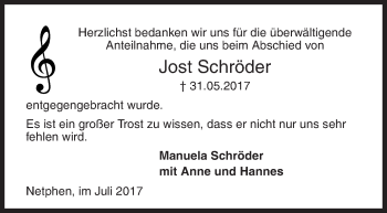 Traueranzeige von Jost Schröder von Siegener Zeitung