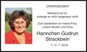 Traueranzeige von Bad Berleburg Strackbein von Siegener Zeitung