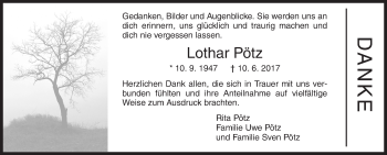 Traueranzeige von Lothar Pötz von Siegener Zeitung