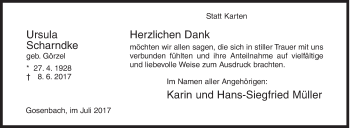 Traueranzeige von Ursula Scharndke von Siegener Zeitung