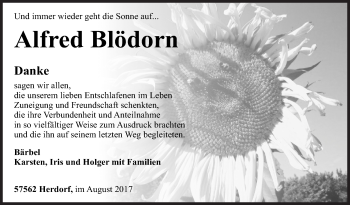 Traueranzeige von Alfred Blödorn von Siegener Zeitung