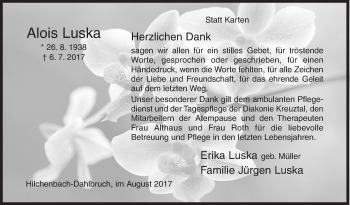 Traueranzeige von Alois Luska von Siegener Zeitung