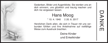 Traueranzeige von Hans Moog von Siegener Zeitung