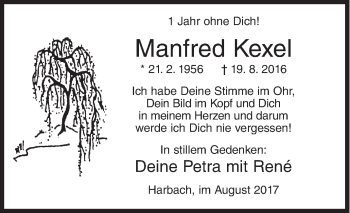 Traueranzeige von Manfred Kexel von Siegener Zeitung