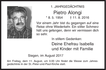 Traueranzeige von Pietro Alongi von Siegener Zeitung