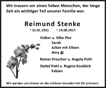 Traueranzeige von Reimund Stenke von Siegener Zeitung