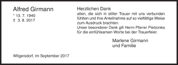 Traueranzeige von Alfred Girmann von Siegener Zeitung