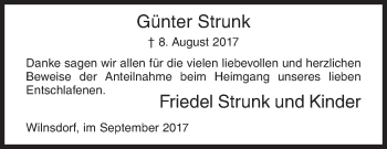 Traueranzeige von Günter Strunk von Siegener Zeitung