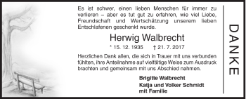 Traueranzeige von Herwig Walbrecht von Siegener Zeitung