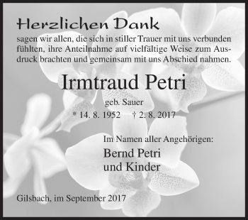 Traueranzeige von Irmtraud Petri von Siegener Zeitung