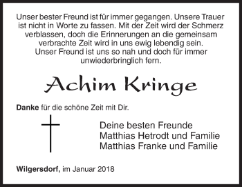 Traueranzeige von Achim Kringe von Siegener Zeitung