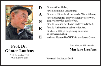 Traueranzeige von Günter Laufens von Siegener Zeitung