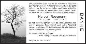 Traueranzeige von Herbert Rosemann von Siegener Zeitung