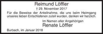 Traueranzeige von Reimund Löffler von Siegener Zeitung