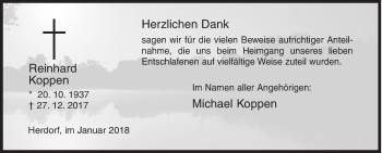 Traueranzeige von Reinhard Koppen von Siegener Zeitung