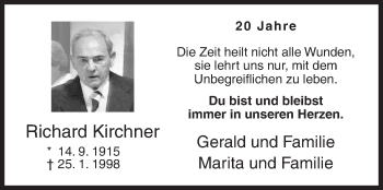 Traueranzeige von Richard Kirchner von Siegener Zeitung