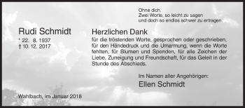 Traueranzeige von Rudi Schmidt von Siegener Zeitung