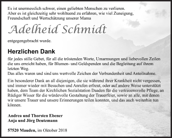 Traueranzeige von Adelheid Schmidt von Siegener Zeitung