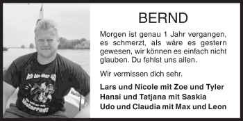 Traueranzeige von Bernd Schneider von Siegener Zeitung