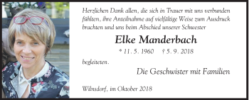 Traueranzeige von Elke Manderbach von Siegener Zeitung