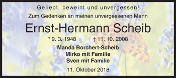 Traueranzeige von Ernst-Hermann Scheib von Siegener Zeitung