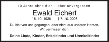 Traueranzeige von Ewald Eichert von Siegener Zeitung