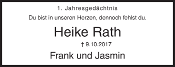 Traueranzeige von Heike Rath von Siegener Zeitung