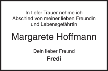 Traueranzeige von Margarete Hoffmann von Siegener Zeitung