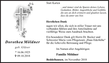 Traueranzeige von Dorothea Möldner von Siegener Zeitung