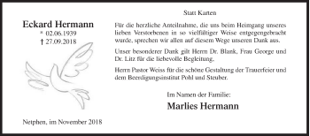 Traueranzeige von Eckard Hermann von Siegener Zeitung
