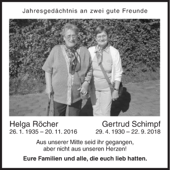Traueranzeige von Helga und Gertrud  von Siegener Zeitung