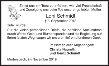 Traueranzeige von Loni Schmidt von Siegener Zeitung