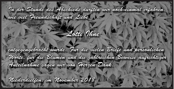 Traueranzeige von Lotti Ihne von Siegener Zeitung