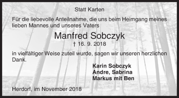 Traueranzeige von Manfred Sobczyk von Siegener Zeitung