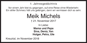 Traueranzeige von Meik Michels von Siegener Zeitung