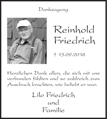 Traueranzeige von Reinhold Friedrich von Siegener Zeitung