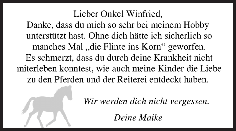  Traueranzeige für Winfried  vom 03.11.2018 aus Siegener Zeitung